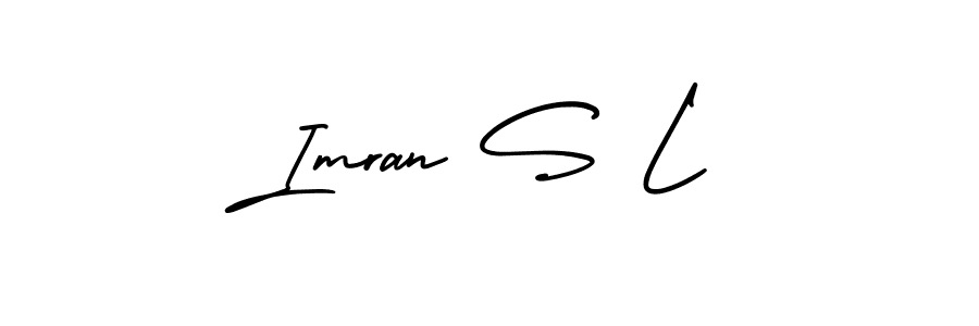 You should practise on your own different ways (AmerikaSignatureDemo-Regular) to write your name (Imran S L) in signature. don't let someone else do it for you. Imran S L signature style 3 images and pictures png